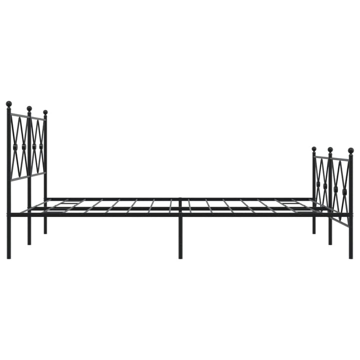 sengeramme med sengegavl og fodgærde 140x200 cm metal sort
