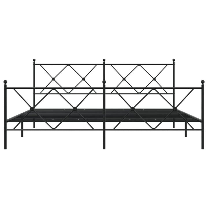 sengeramme med sengegavl og fodgærde 183x213 cm metal sort