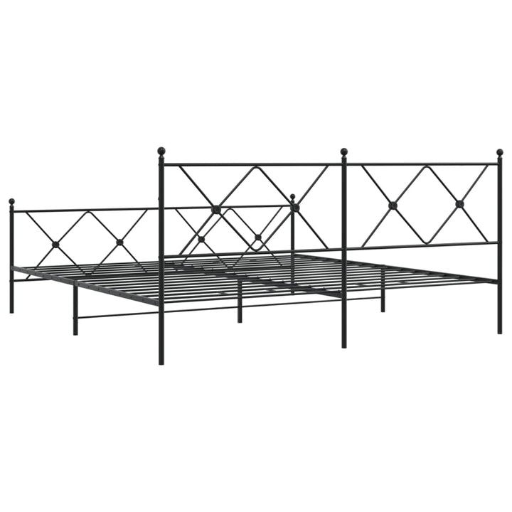 sengeramme med sengegavl og fodgærde 183x213 cm metal sort