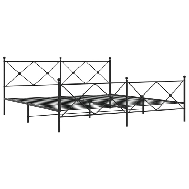 sengeramme med sengegavl og fodgærde 193x203 cm metal sort