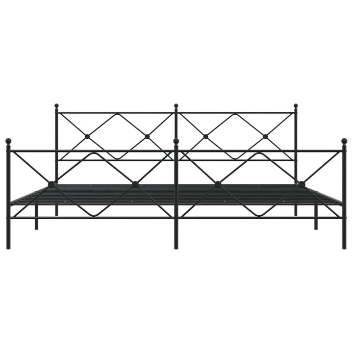 sengeramme med sengegavl og fodgærde 193x203 cm metal sort