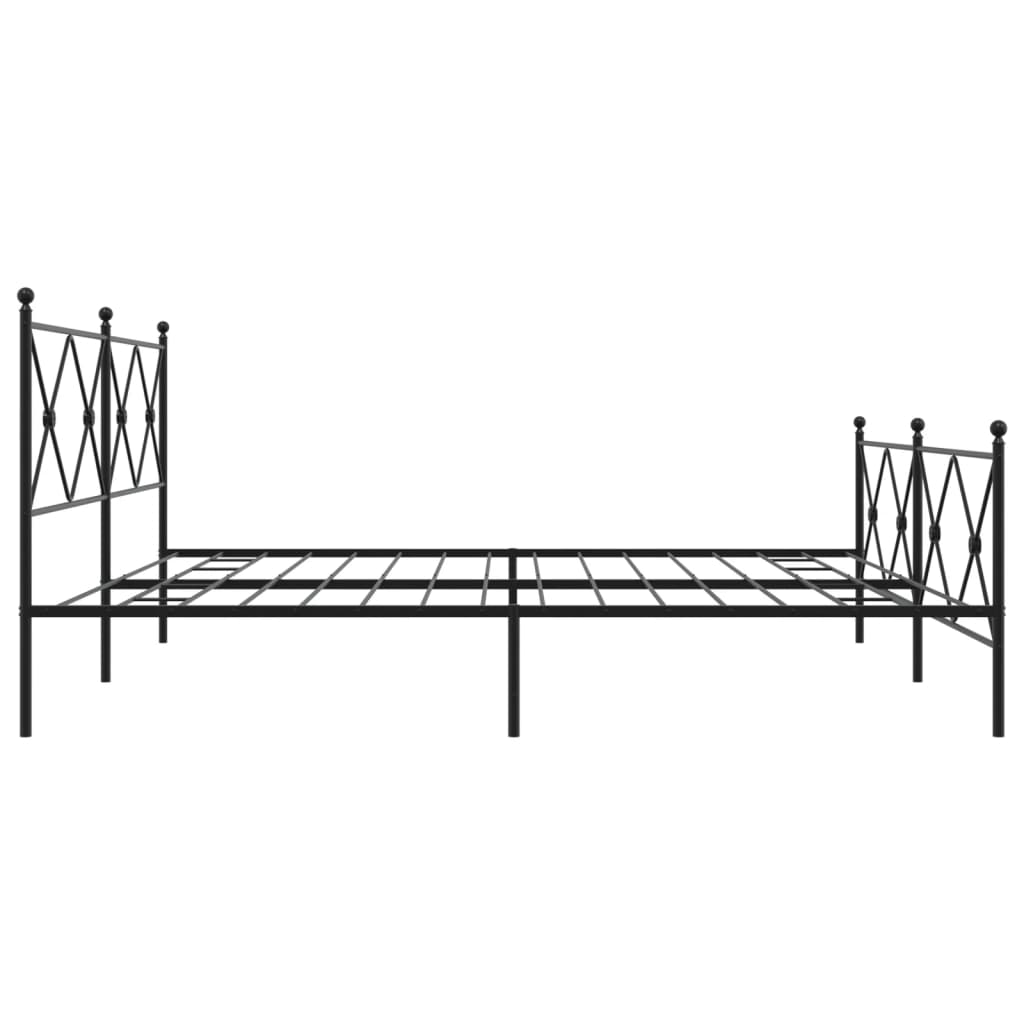 sengeramme med sengegavl og fodgærde 193x203 cm metal sort