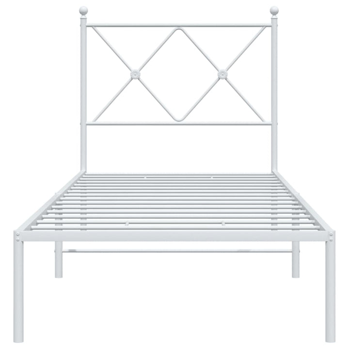sengeramme uden madras med hovedgærde 75x190 cm hvid