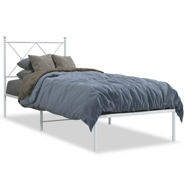 sengeramme med sengegavl 80x200 cm metal hvid