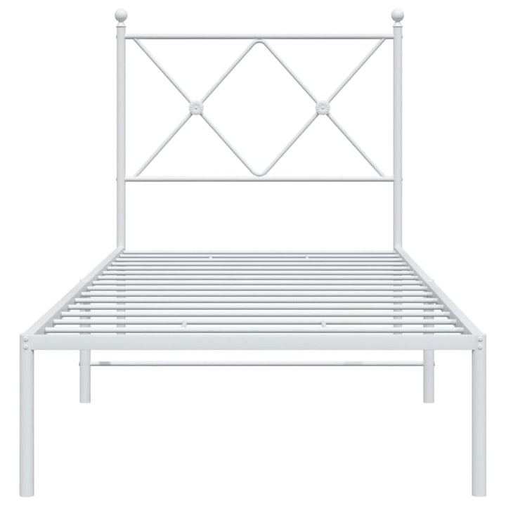 sengeramme med sengegavl 80x200 cm metal hvid