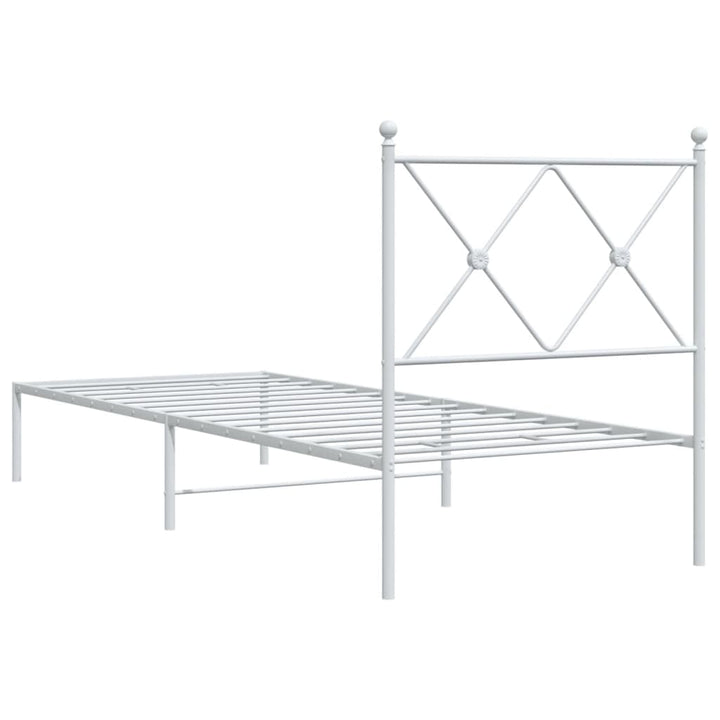 sengeramme med sengegavl 80x200 cm metal hvid