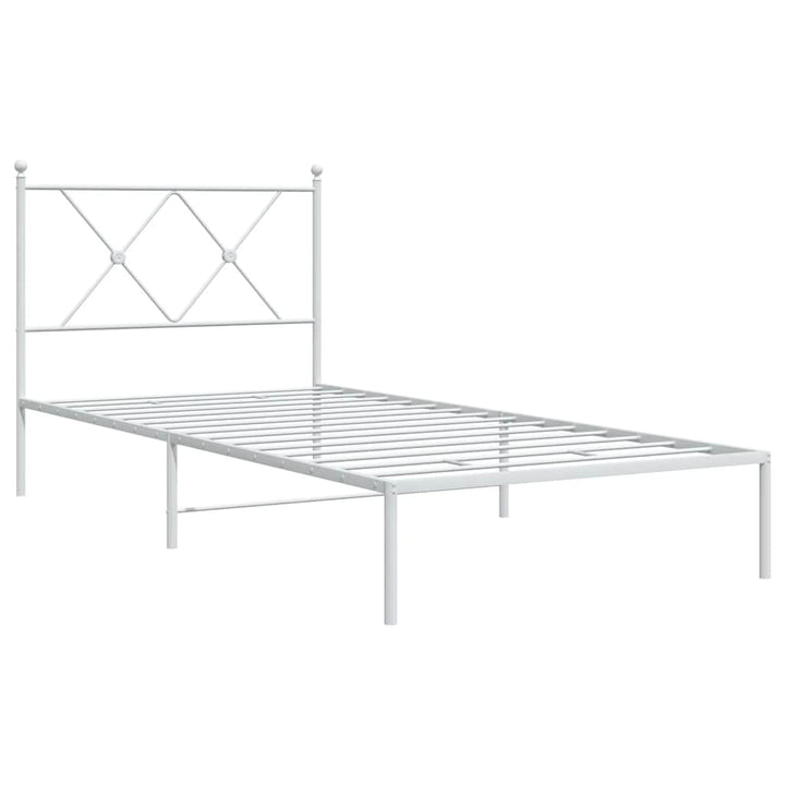 sengeramme med sengegavl 90x190 cm metal hvid