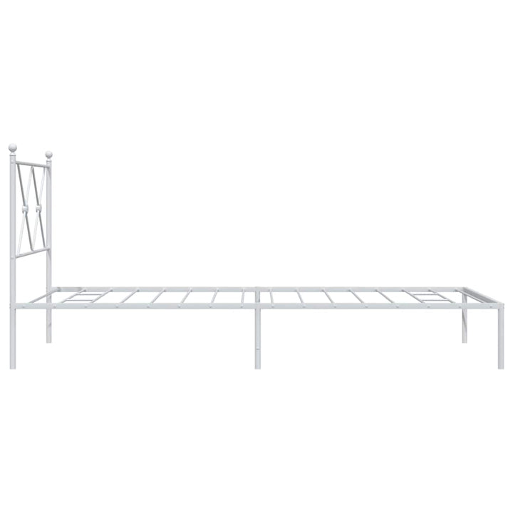 sengeramme med sengegavl 90x190 cm metal hvid