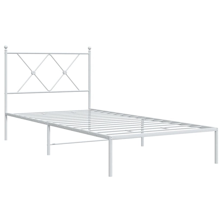 sengeramme med sengegavl 90x200 cm metal hvid