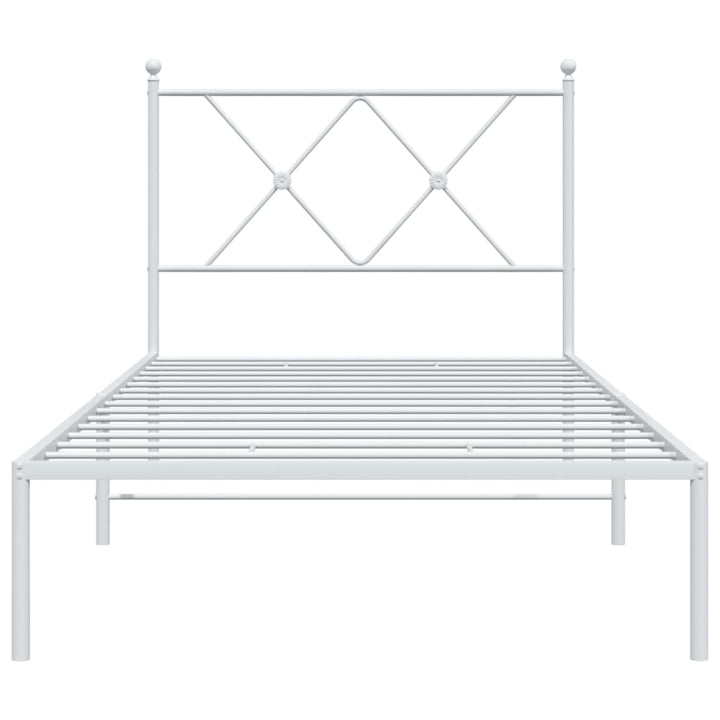 sengeramme med sengegavl 90x200 cm metal hvid