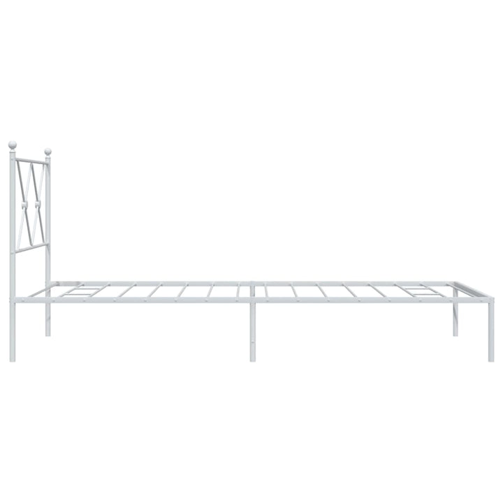 sengeramme med sengegavl 90x200 cm metal hvid