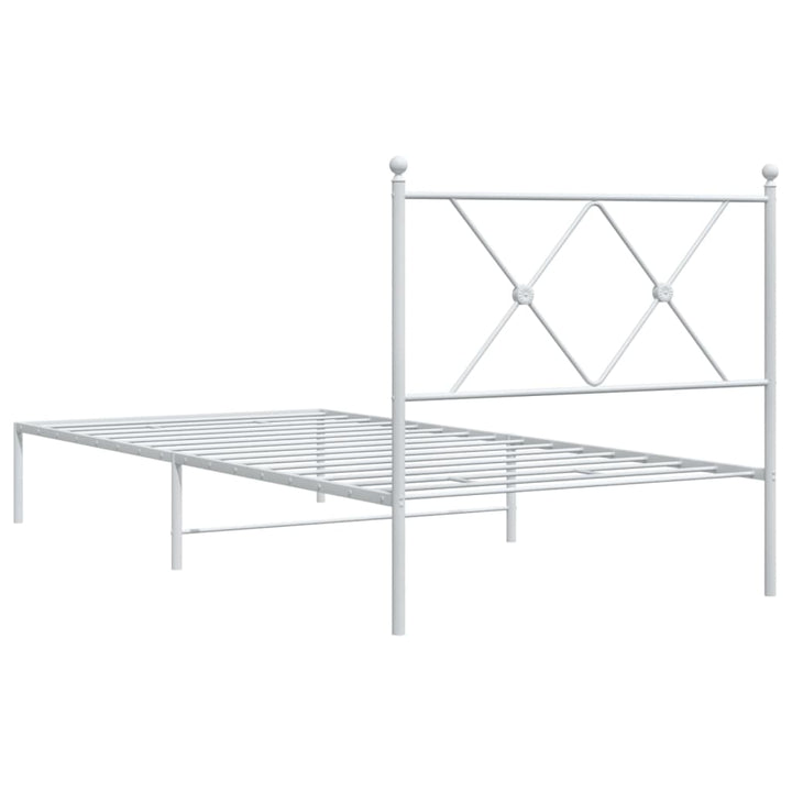 sengeramme med sengegavl 90x200 cm metal hvid