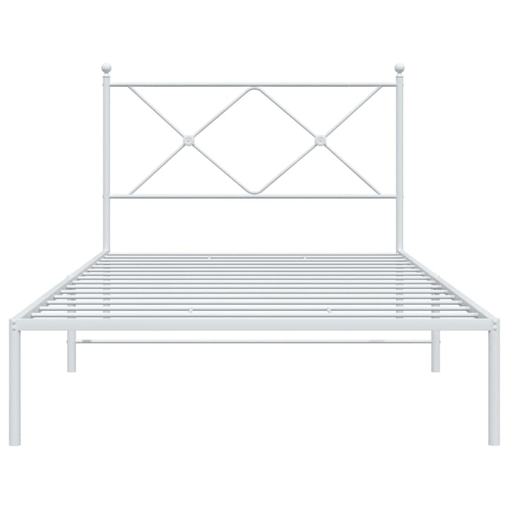 sengeramme med sengegavl 100x190 cm metal hvid