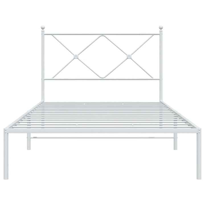 sengeramme med sengegavl 100x200 cm metal hvid