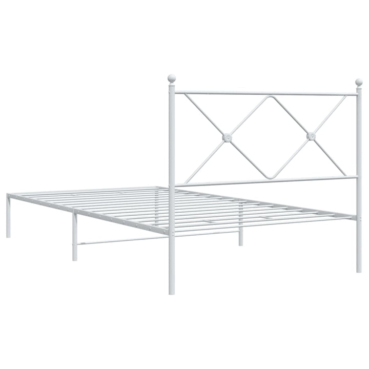 sengeramme med sengegavl 100x200 cm metal hvid