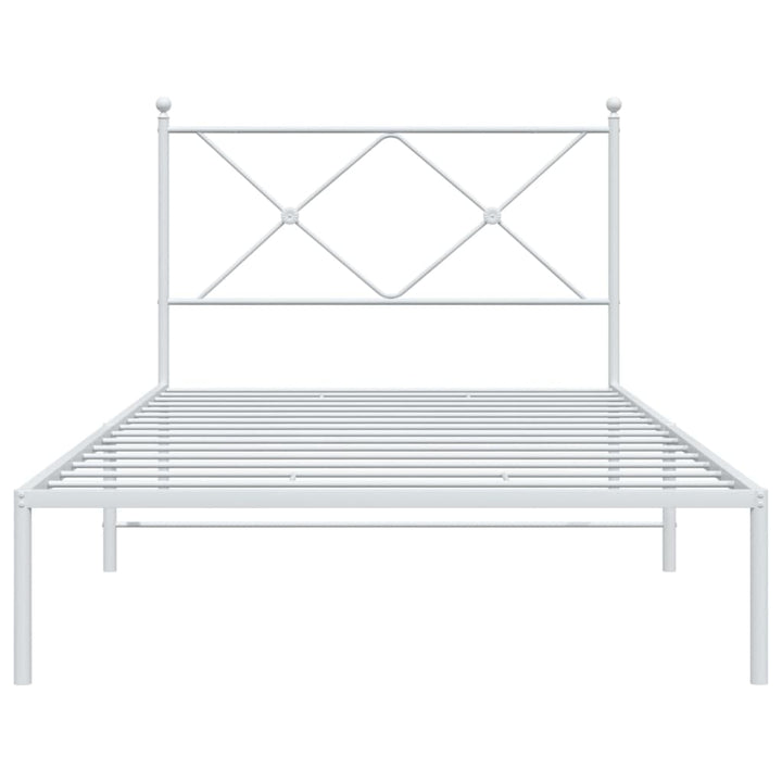 sengeramme med sengegavl 107x203 cm metal hvid