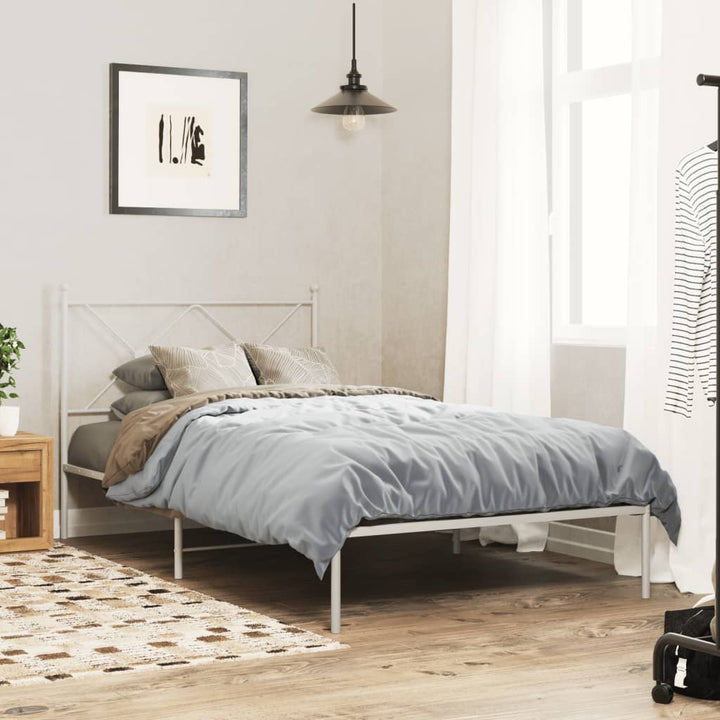 sengeramme med sengegavl 107x203 cm metal hvid