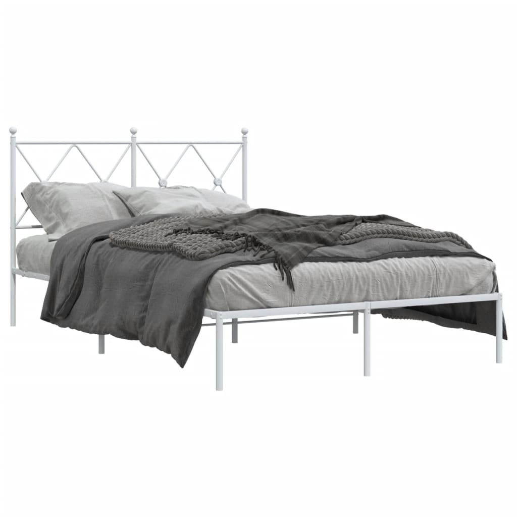 sengeramme med sengegavl 120x200 cm metal hvid