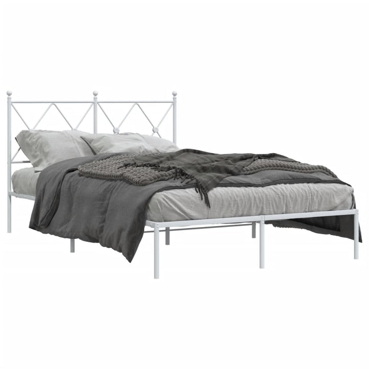 sengeramme med sengegavl 120x200 cm metal hvid