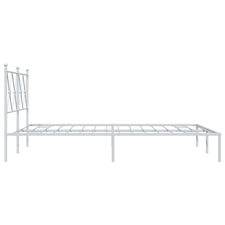 sengeramme med sengegavl 135x190 cm metal hvid