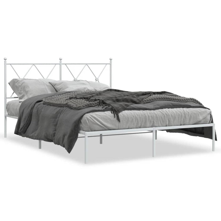 sengeramme med sengegavl 140x190 cm metal hvid