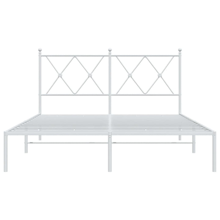 sengeramme med sengegavl 140x190 cm metal hvid