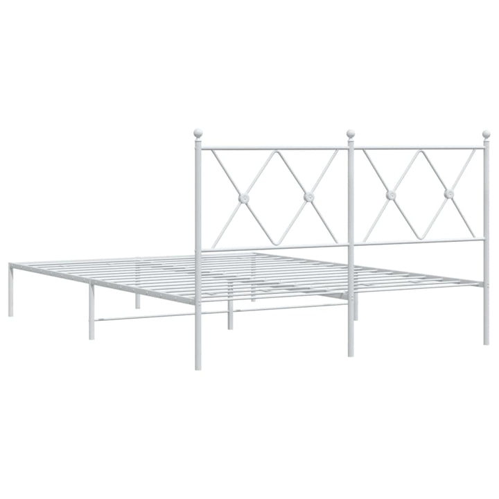 sengeramme med sengegavl 140x190 cm metal hvid