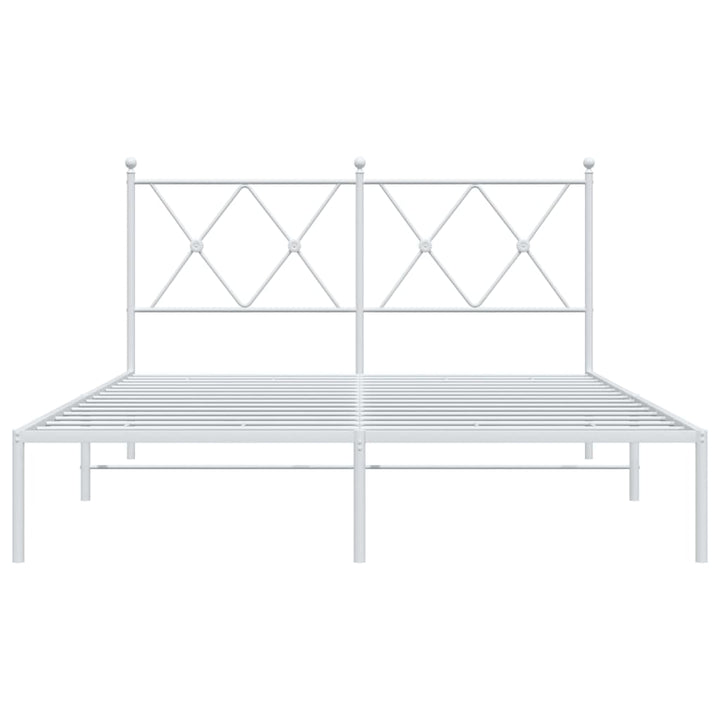 sengeramme med sengegavl 140x200 cm metal hvid