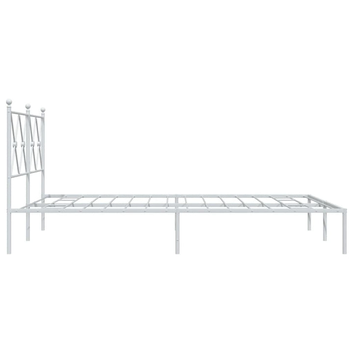 sengeramme med sengegavl 140x200 cm metal hvid