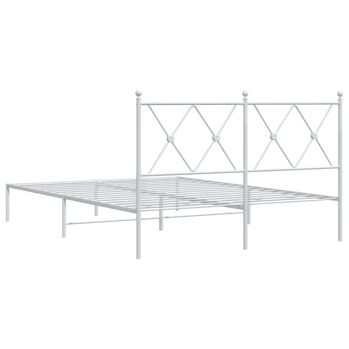 sengeramme med sengegavl 140x200 cm metal hvid