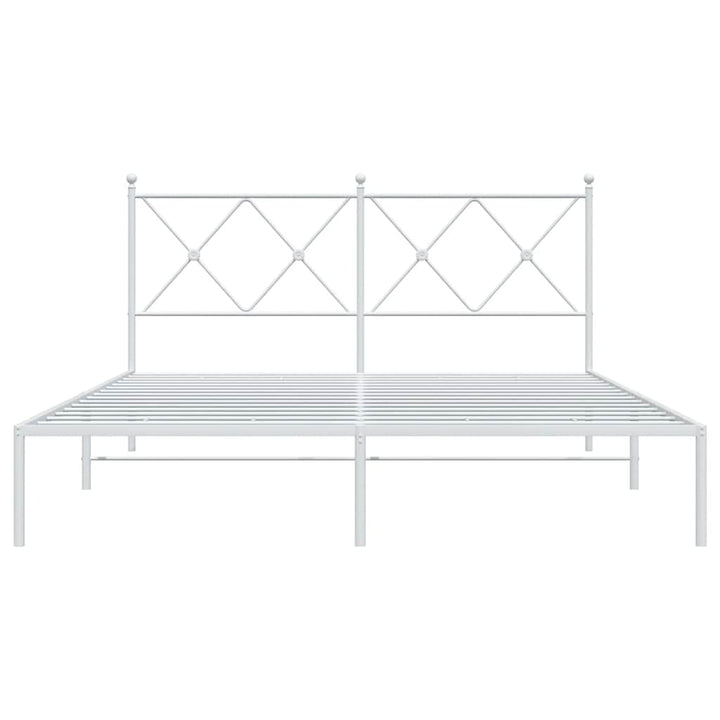 sengeramme med sengegavl 150x200 cm metal hvid