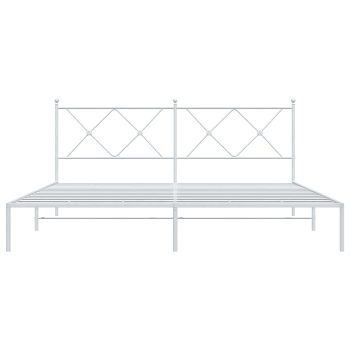 sengeramme med sengegavl 180x200 cm metal hvid