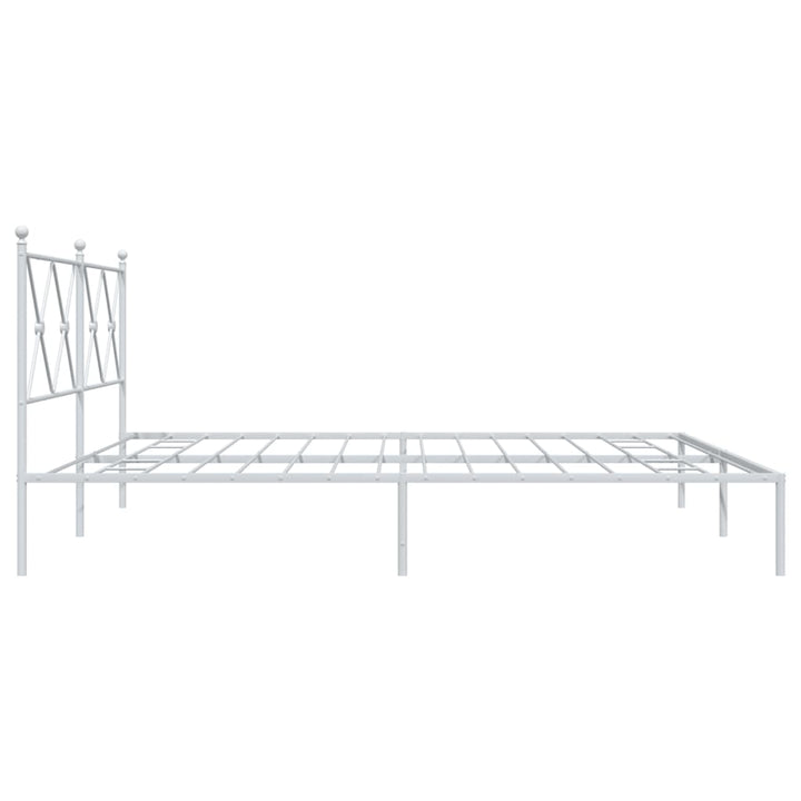 sengeramme med sengegavl 180x200 cm metal hvid
