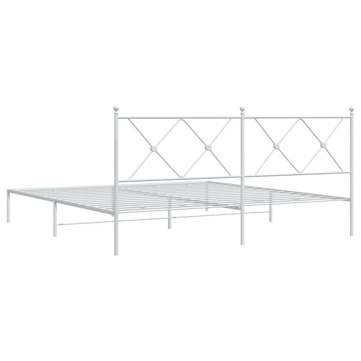 sengeramme med sengegavl 180x200 cm metal hvid