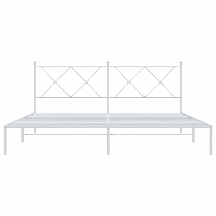 sengeramme med sengegavl 183x213 cm metal hvid