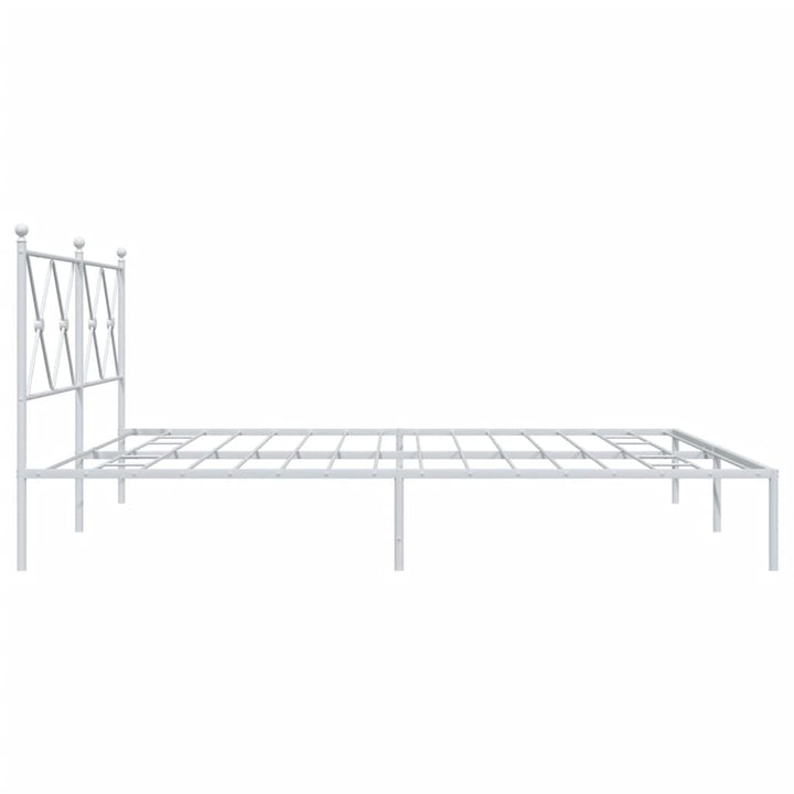 sengeramme med sengegavl 183x213 cm metal hvid