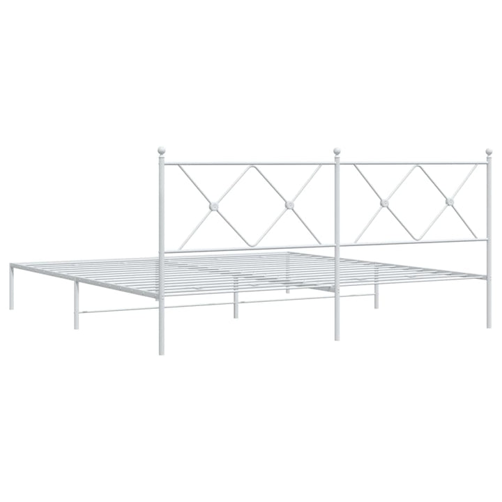 sengeramme med sengegavl 183x213 cm metal hvid