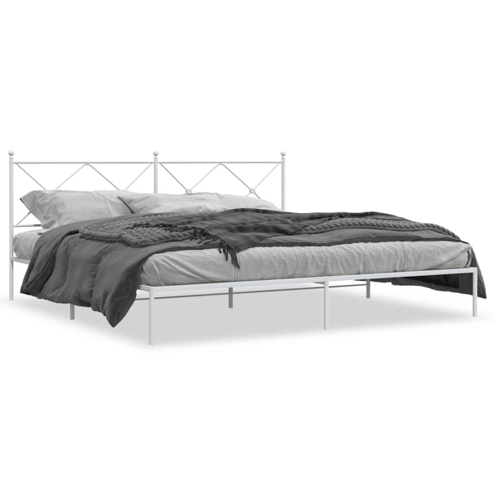 sengeramme med sengegavl 193x203 cm metal hvid
