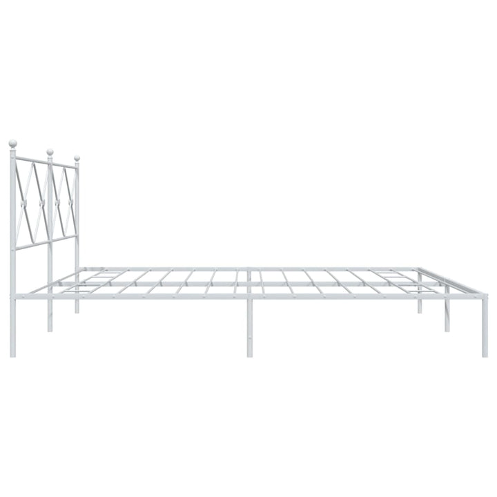 sengeramme med sengegavl 193x203 cm metal hvid