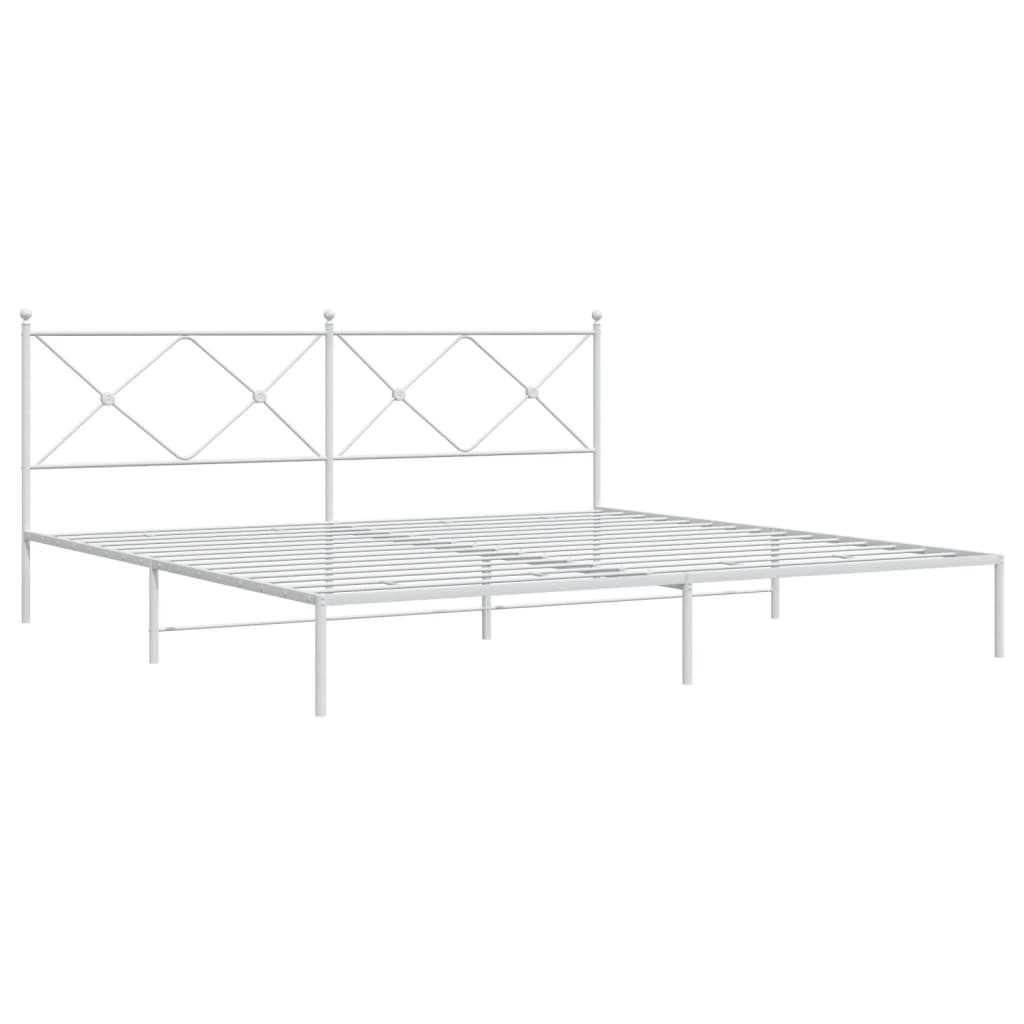 sengeramme med sengegavl 200x200 cm metal hvid