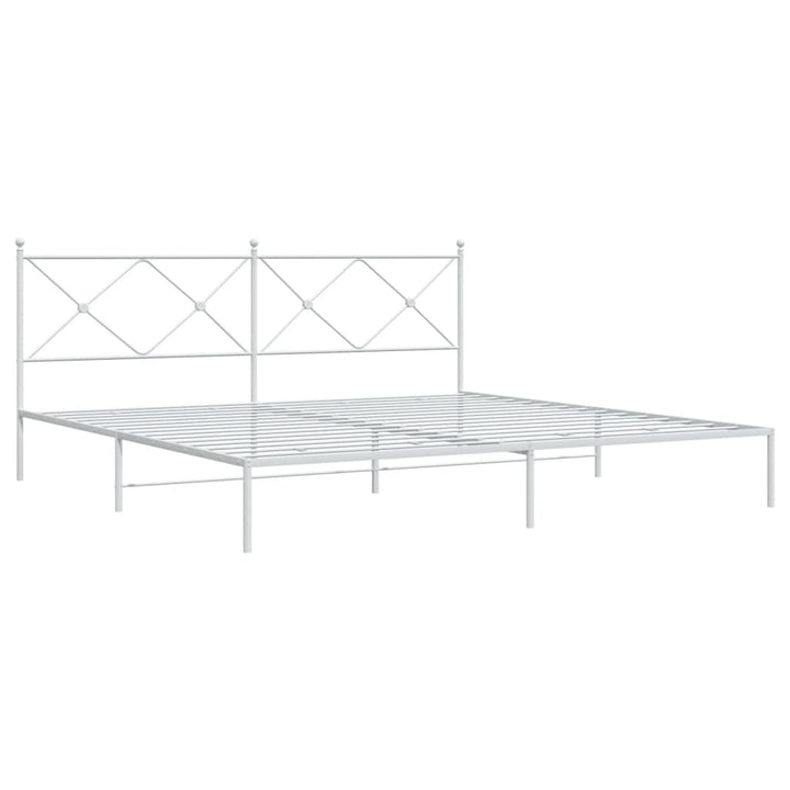 sengeramme med sengegavl 200x200 cm metal hvid
