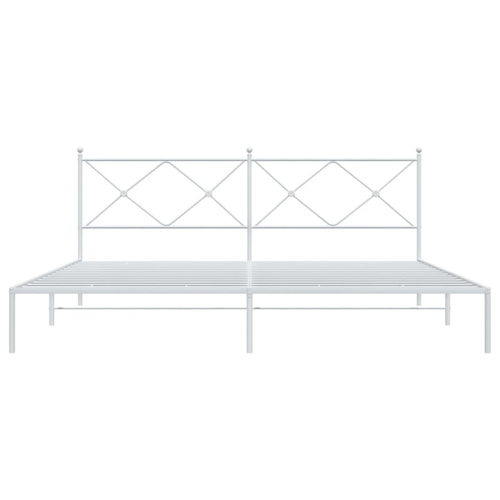sengeramme med sengegavl 200x200 cm metal hvid
