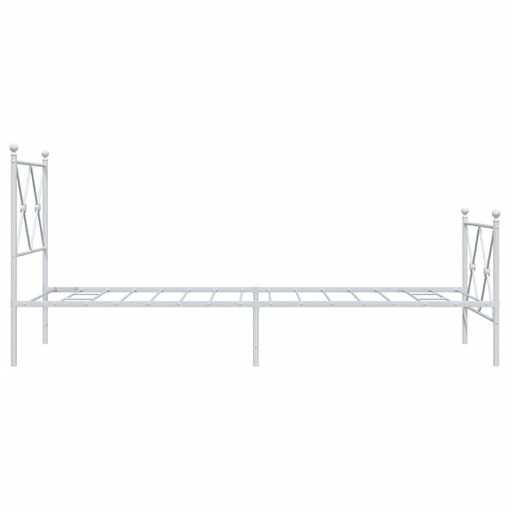 sengeramme med sengegavl og fodgærde 80x200 cm metal hvid