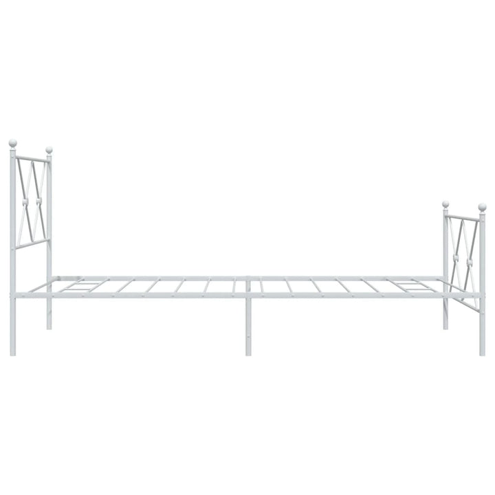 sengeramme med sengegavl og fodgærde 90x200 cm metal hvid