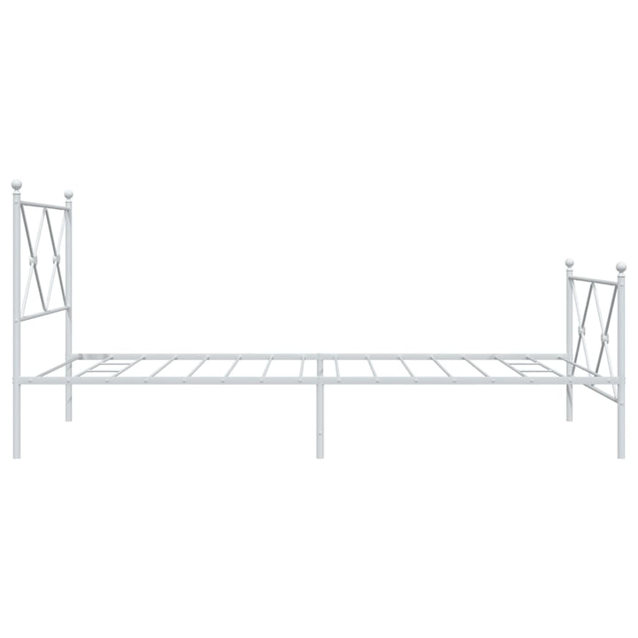 sengeramme med sengegavl og fodgærde 100x200 cm metal hvid