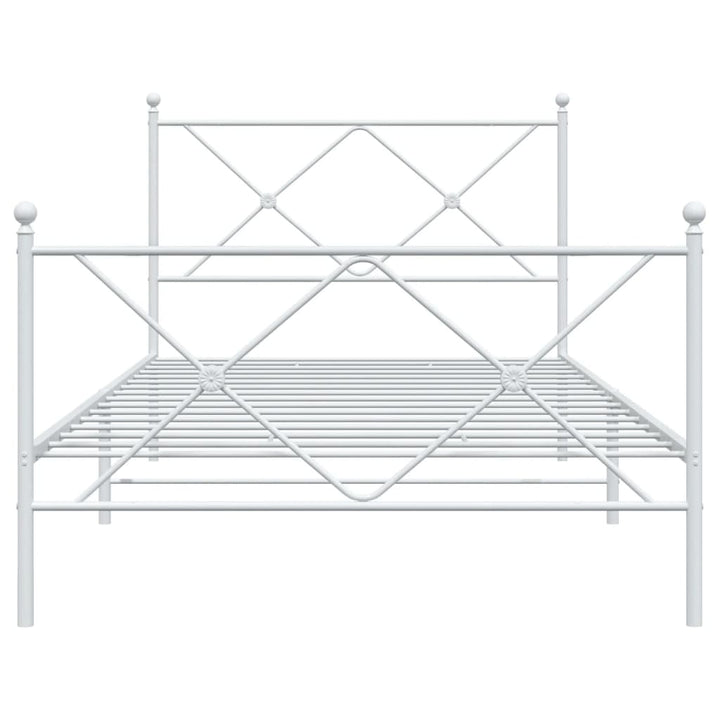 sengeramme med sengegavl og fodgærde 107x203 cm metal hvid