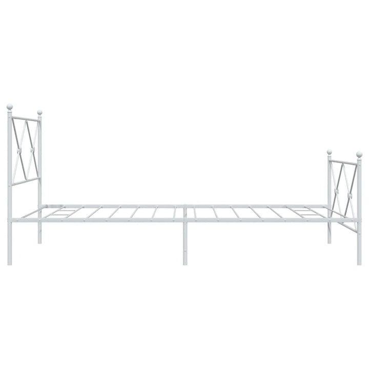 sengeramme med sengegavl og fodgærde 107x203 cm metal hvid