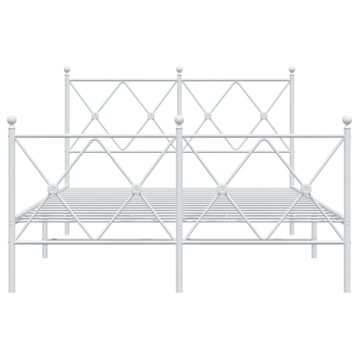 sengeramme med sengegavl og fodgærde 120x190 cm metal hvid