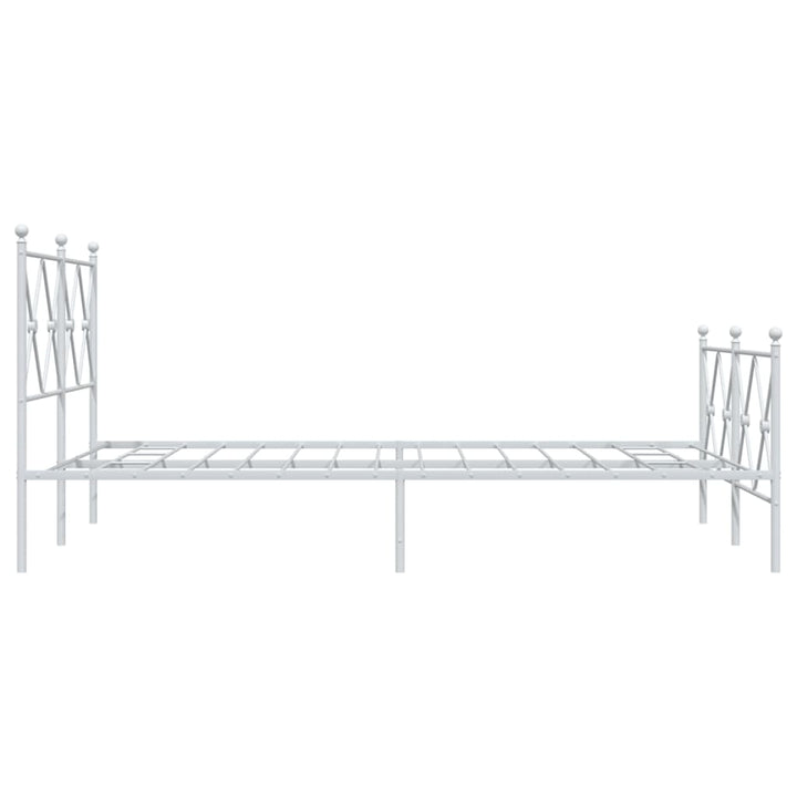 sengeramme med sengegavl og fodgærde 120x190 cm metal hvid