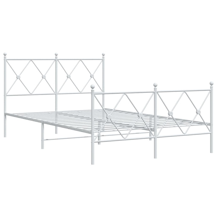 sengeramme med sengegavl og fodgærde 120x200 cm metal hvid